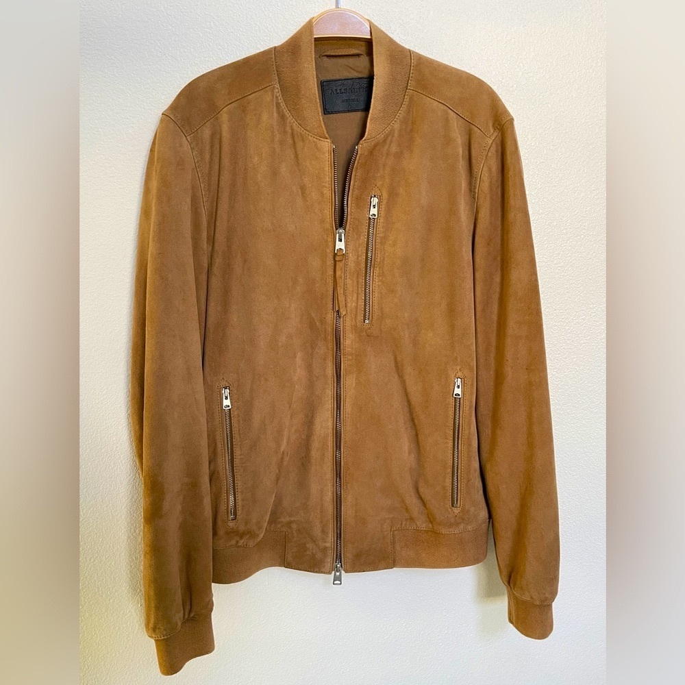 All Saints Men’s Suede Bomber Jacket | Medium | Excellent Condition